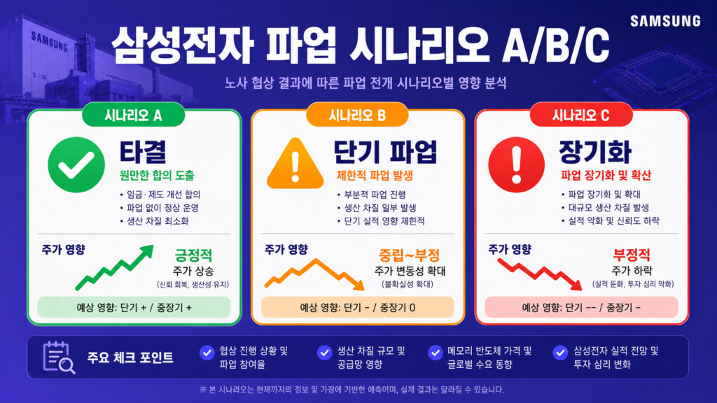 삼성전자 총파업 주가 시나리오