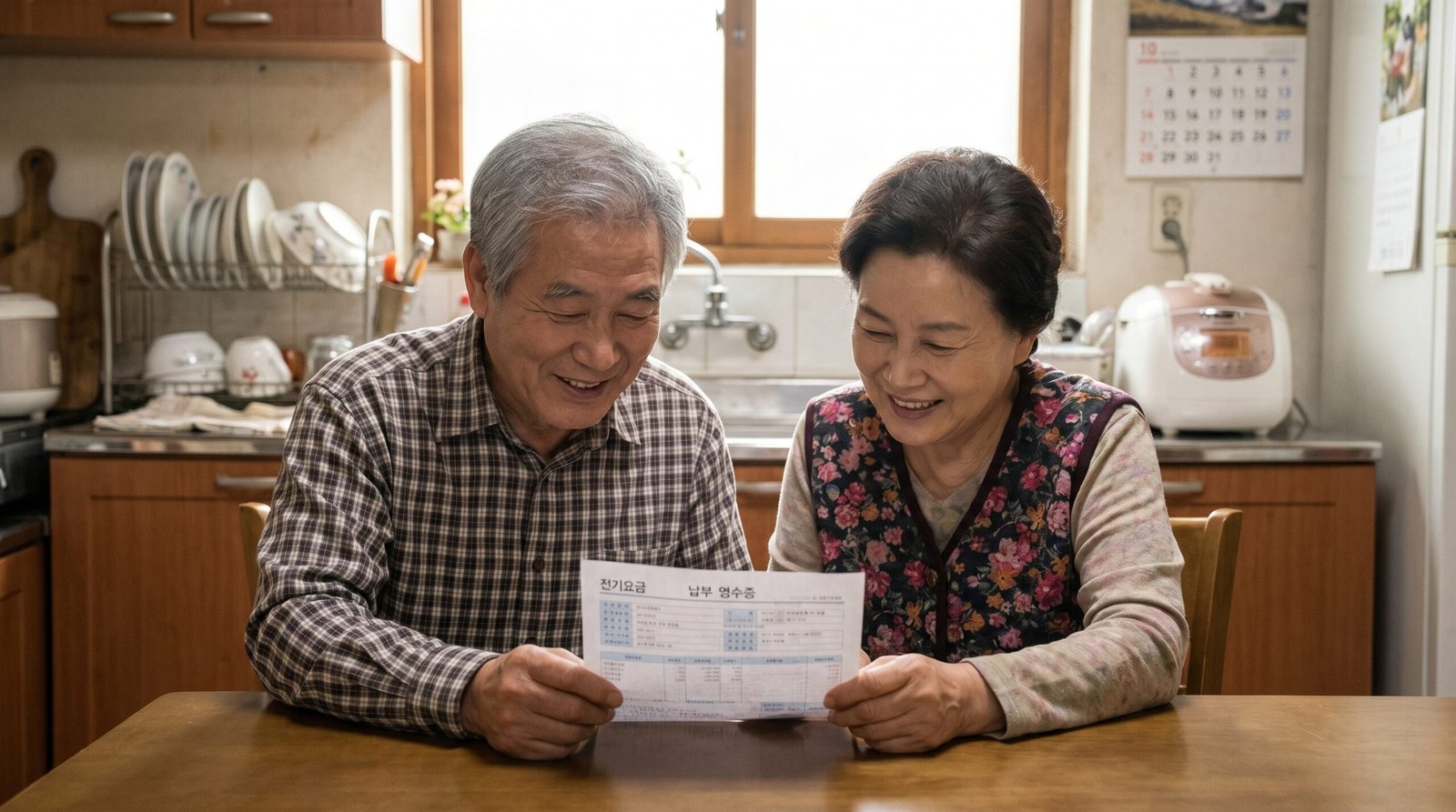 에너지바우처 혜택을 받은 노부부