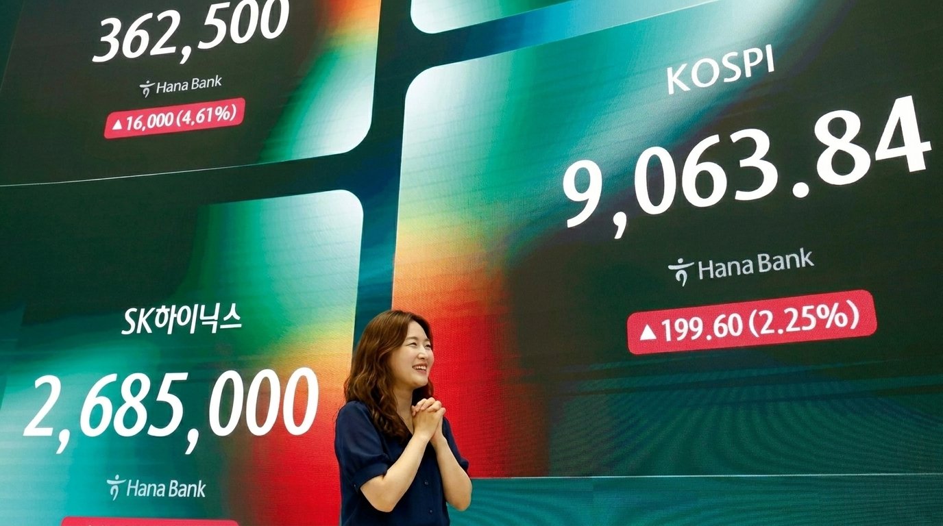 코스피 9000 돌파 사진